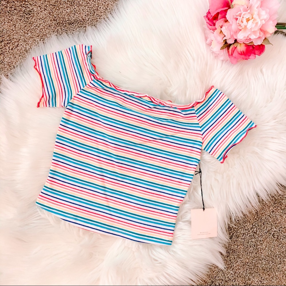 Rainbow crop top from Revolve, new with tags